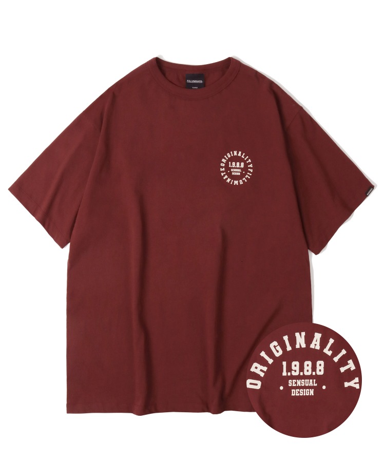 센슈얼 레거시 로고 티셔츠-와인-FILLUMINATE