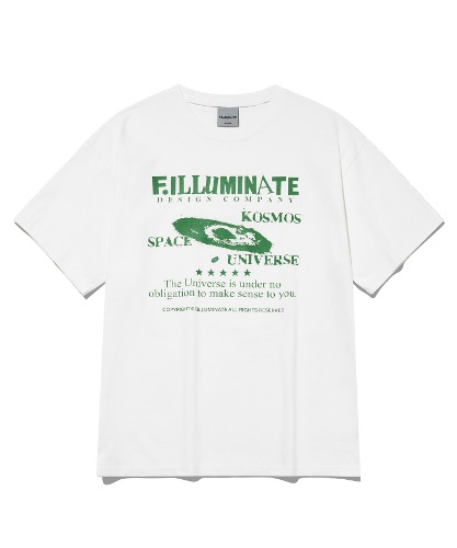 스페이스 그래픽 라운드 티셔츠-화이트-FILLUMINATE