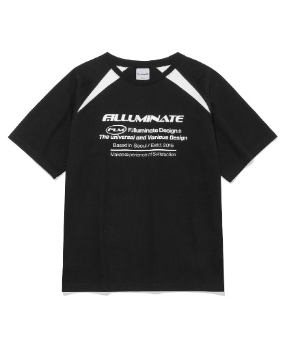 FLM 로고 블럭 티셔츠-블랙-FILLUMINATE